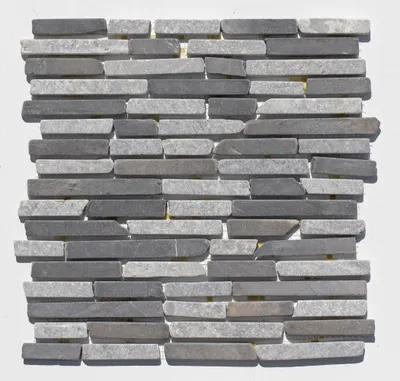 Produktbild von Premium Marmor Steinmosaikfliesen ST-437 Grau-Hellgrau, 30x30x1 cm \u2013 getrommelt, glatt, geschlossen \u2013 f\u00fcr Wand, Bad, K\u00fcche, Sauna, Kamin, Pool, Terrasse