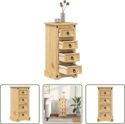 Obrázek produktu pro The Living Store Noční stolek  35x32,5x74 cm z masivního borovicového dřeva