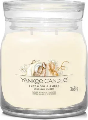 Produktbild von Yankee Candle Soft Wool & Amber, Rund, Weiß, Bernstein, Kaschmirhölzer, Heliotrop, Jasmin, Maiglöckchen, Moschus, Orange, Sandelholz, Orange,..., 50 h, 1 Stück(e)