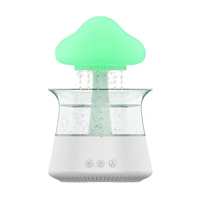 Produktbild von (ohne Fernbedienung)Regenwolken-Luftbefeuchter, Regenwolken-Nachtlicht, Aromatherapie-Diffusor für ätherische Öle mit 7 Farbwechseln, Regentropfen-Sound für Home Office-Zimmer