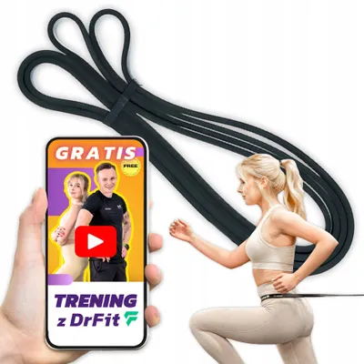 Produktbild von DrFit Power Band Widerstandsband Schwarz 11-22 kg Fitness Training