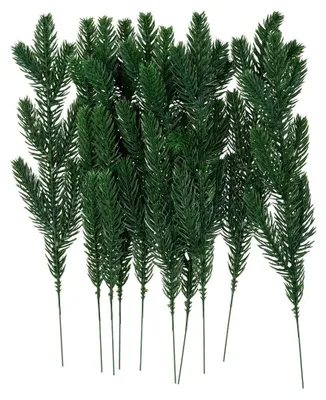 Kunst-Tannenzweige, 30 cm, 10 Stück, winterliche Deko