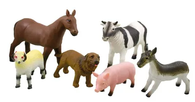 Produktbild von Bauernhoftiere 6er Set aus Naturkautschuk