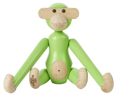 Produktbild von Kay Bojesen - Holzaffe mini H: 9,5 cm, hellgrün