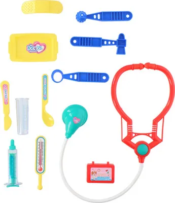 Produktbild von Eddy Toys - Arzt-Set - 13-teilig - inkl. Aufbewahrungskoffer, (Stethoskop, Skalpell und Spritze,)