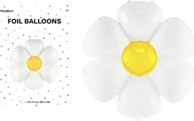 Produktbild von PartyDeco FB65, Spielzeugballon, Folie, Weiß, Gelb, Einfarbig, Party, Blume
