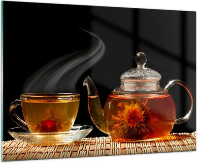 Produktbild von Bilder auf glas - Asien tee geschmack topf - 100x70cm - Glasbilder - Wandbilder - Kunstdruck - zum Aufhängen bereit - Wanddekoration aus Glas - Glas Bilder - Wandbild auf Glas - GAA100x70-2253