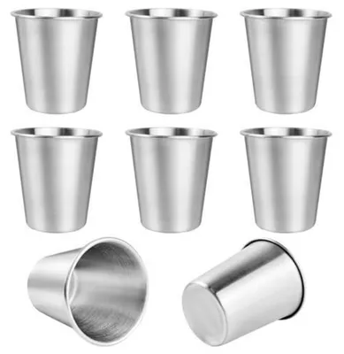 Produktbild von 8x Edelstahlbecher 260ml Campingbecher Metallbecher bruchsicher BPA-frei