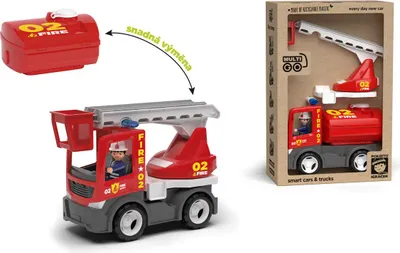 Obrázek produktu pro ECO MultiGO Fire 2+1 - Igráček hasič, auto, žebřík, cisterna