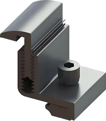 Immagine prodotto di Morsetto terminale per moduli solari PV, argento, regolabile universalmente 30 mm, 35 mm, 40 mm, 45 mm