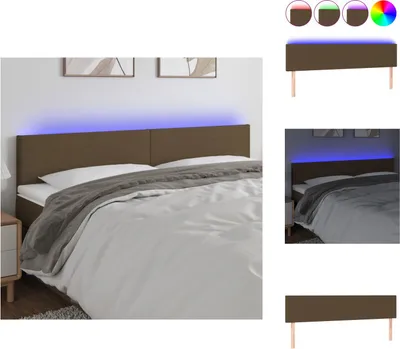 Produktbild von vidaXL LED Kopfteil Dunkelbraun 200x5x78/88 cm Stoff -  Kopf- & Fußenden