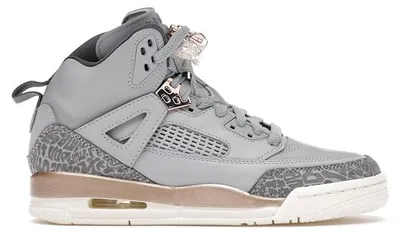 Image de Jordan Spizike Wolf Grey, détails métalliques rouge bronze (taille enfant/adolescent) - Pointure EU 38