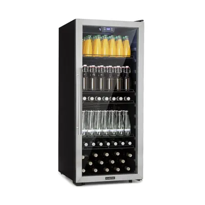 Produktbild von Klarstein Mini Kühlschrank mit Glastür, Mini-Kühlschrank für Zimmer, Getränkekühlschrank Klein mit Verstellbaren Ablagen, Kleiner Kühlschrank 242 Liter, Indoor/Outdoor Kühlschrank Leise