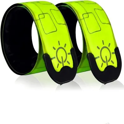 Image de Bracelet LED, rechargeable, USB, réfléchissant, clignotant, bracelet réglable, bracelet de sécurité LED