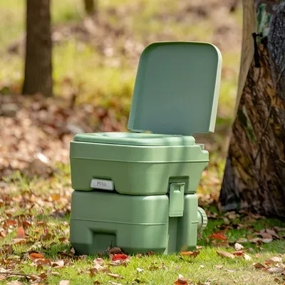 Obrázok produktu pre COSTWAY 20L + 12L Camping Toilet s odnímateľnou odpadovou nádržou Camping Toilet Prenosná cestovná toaleta Mobile Toilet for Travel Camping & Motorhome Green