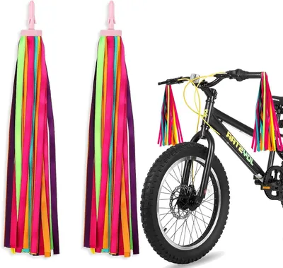 Productafbeelding van Fiets Streamers - Handvat Tassels - Versieren Fiets - Regenboog Kleuren - 27 cm Lengte - Regenboog