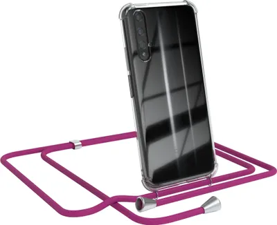 Produktbild von EAZY CASE Handykette kompatibel mit Honor 20, Handyhülle mit Umhängeband, Handykordel, Schutzhülle Clear, Band in Rosa