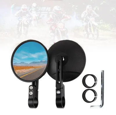 Immagine prodotto di Specchio universale per moto, adatto a manubri da 22/25,4 mm, con E24 e rotazione a 360°