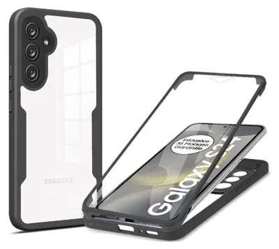 Produktbild von 360° Grad Hülle für Samsung Galaxy S25 vollschutz mit Integriertem Displayschutz Schwarz