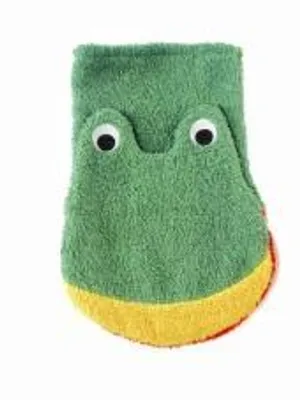 Produktbild von Fürnis Waschlappen mit lustigen Tiermotiven Klein 100% Bio Baumwolle GOTS 571 Frosch klein