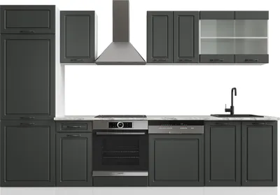 Produktbild von Küchenzeile Vicco R-Line Anthrazit Landhaus/Weiß 300 cm ohne Arbeitsplatte, Model 37252