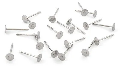 Produktbild von Vintageparts Ohrstecker 4 mm Klebepad 316 Edelstahl, 20 Stück