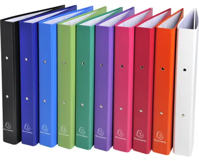 Image de Exacompta 20x Classeur rembordé PP 2 anneaux 30mm A4 Couleurs assorties 54330E
