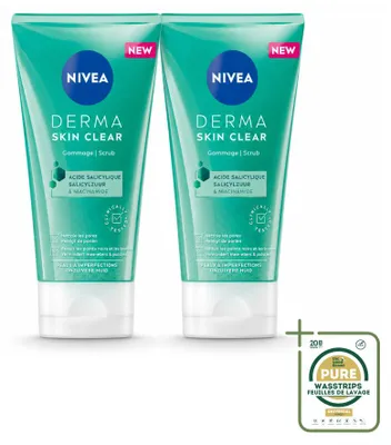 Productafbeelding van 2 x NIVEA DERMA Skin Clear gezichts scrub - tegen onzuiverheden - 150 ml - voordeelverpakking - 2 stuks