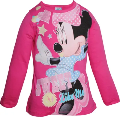 Produktbild von 99230 Disney Minnie Mouse Langarmshirt Mädchen Pink Gr. 116 – Süßes Langarmshirt mit Minnie Mouse Print für kühle Tage