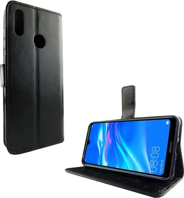 Produktbild von Huawei Y7 2019 Handy Hülle Schutz-Tasche Cover Flip-Case Kartenfach Schwarz