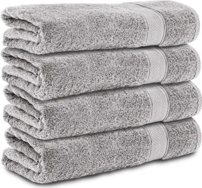 Obrázok produktu pre Komfortec, sada 4 kúskov osušky do sprchy, 70x140 cm, vyrobené zo 100% bavlny, gramáž 470 g/m², froté, jemné, strieborné