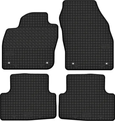 Produktbild von Gummimatten passend für VW T-Cross (2018-)  Gummi Fußmatten Satz Schwarz + Stopper