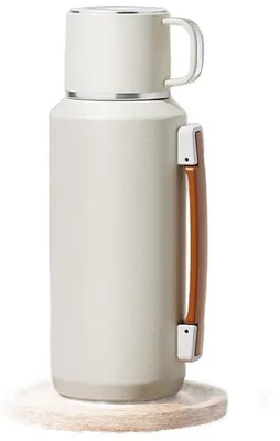Image de Tasse isotherme en acier inoxydable de haute qualité, conservant la température pendant 24 heures, d'une contenance de 800 ml, avec compartiment séparé pour la préparation du thé.