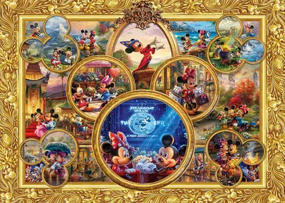 Image de Schmidt Spiele Schmidt Spiele 57371 Disney, Mickey & Minnie, Dream Collage II, Thomas Kinkade Puzzle 1.000 Teile - DISNEY 57371