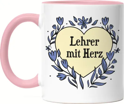 Produktbild von Lehrer mit Herz Tasse Rosa Geschenkidee Zum Danke Sagen Bester Lehrer