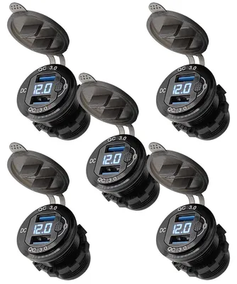 Produktbild von ProRide 12V USB Einbau-Steckdose 2xUSB QC3.0 Voltmeter Blau (5)