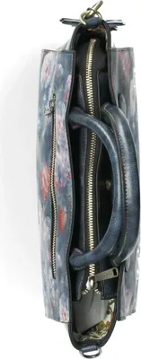 Produktbild von Laura Vita Damen Henkeltasche Umhängeriemen Shopper mit Blumenmuster Ayna 01, Farbe:Blau