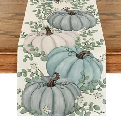 Zdjęcie produktu dla Artoid modny niebieski jesienny bieżnik na stół 40x180 cm do kuchni i na imprezę