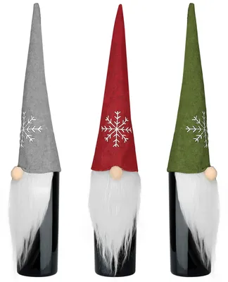 Weihnachtsflaschenhüllen 3er-Set, Weihnachtsmann, 45x14 cm