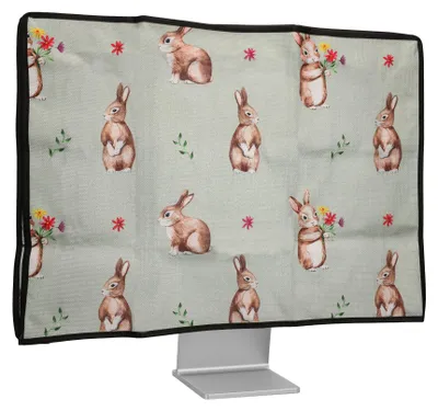 Produktbild von kwmobile Leinen Hülle kompatibel mit 20-22" Monitor - Schutzhülle Staubschutz Abdeckhaube für PC Bildschirm - Computer Screen Cover Staubhaube Haube -