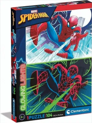 Zdjęcie produktu dla Clementoni wiecce w ciemnoci puzzle Spiderman, 104 szt.
