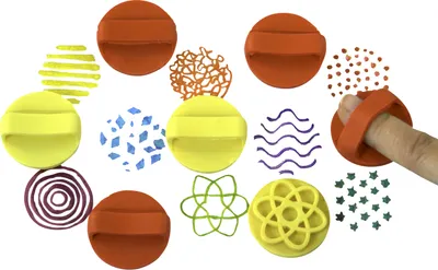 Produktbild von EDUPLAY 370030 Fingerstempel Muster 8er Set, mehrfarbig