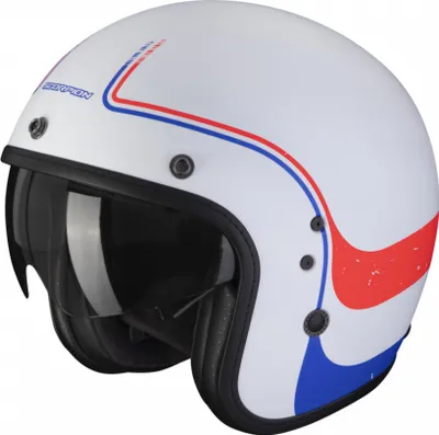 Obrázok produktu pre Moto přilba SCORPION BELFAST EVO SOUL matná bílo/modro/červená M