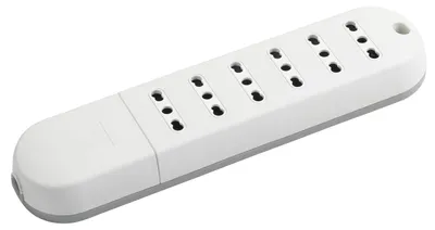 Productafbeelding van Bticino stopcontactstrip Slim, draadloos, met 6 dubbele stopcontacten, 10/16 A, compatibel
