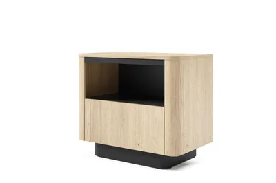 Produktbild von Nachttisch TORRO 63 cm eiche cremona schwarz abgerundet push-to-open