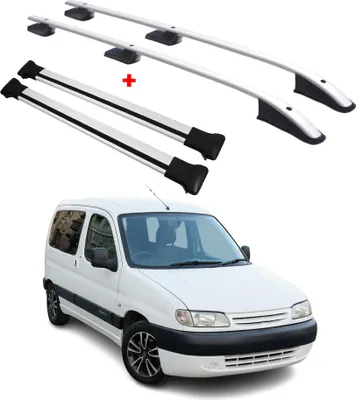 Immagine prodotto di Set di barre portatutto per Citroën Berlingo e Peugeot Partner 1996-2008, alluminio grigio, 4 pezzi