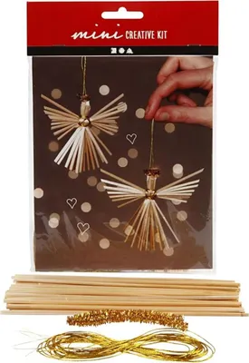 Produktbild von Creativ Company Kreativ-Mini-Set, Strohengel, H: 8 cm, 1 Box