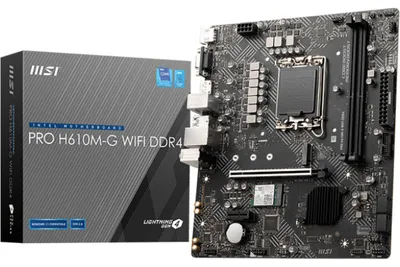 Zdjęcie produktu dla MSI PRO H610M-G WIFI DDR4, Intel, LGA 1700, Intel® Celeron®, Intel® Pentium®, Intel® Pentium® Gold, LGA 1700, DDR4-SDRAM, 64 GB