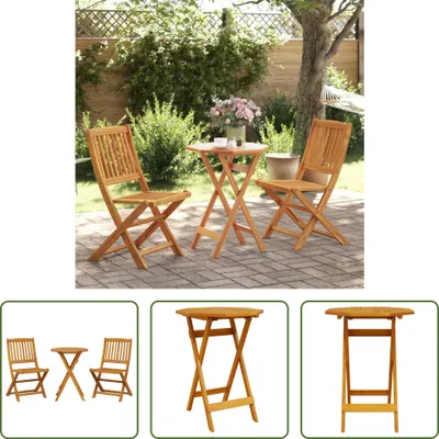 Produktbild von The Living Store 3-tlg. Bistro-Set Klappbar Massivholz Akazie