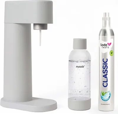 Obrázok produktu pre Výrobník perlivej vody Woody (vyrobený z obnoviteľného biokompozitu) základné balenie - sivé